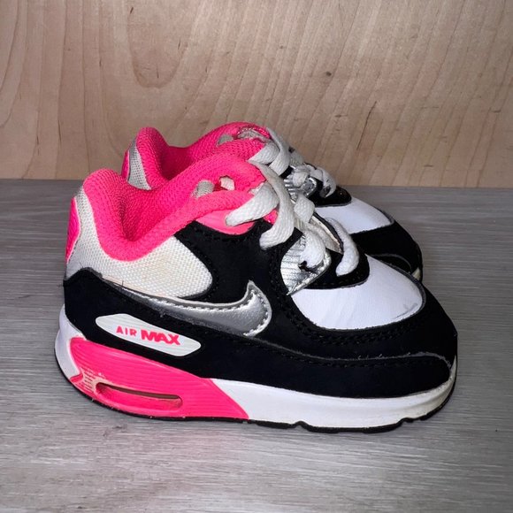 Nike Air Max 90 Retro Infrared Pink/ Black/White 408112-122 Infant 4C - Picture 4 of 11